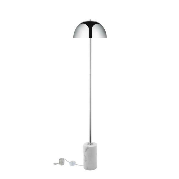 Lighting Business Tyrone Marble Stone Floor Lamp, Chrome LI3655804